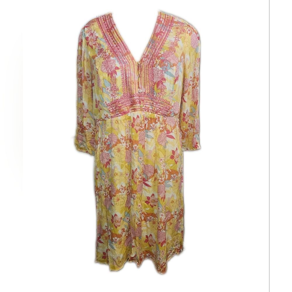 Torrid V-neck 3/4 Balloon Sleeve Knee Length Lined Dress, 2 (US 18-20)